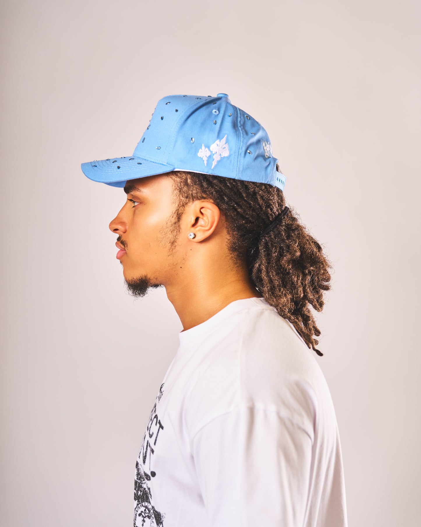 Sainted CELESTIAL blue gemstone hat by Saint Galleria — view 7