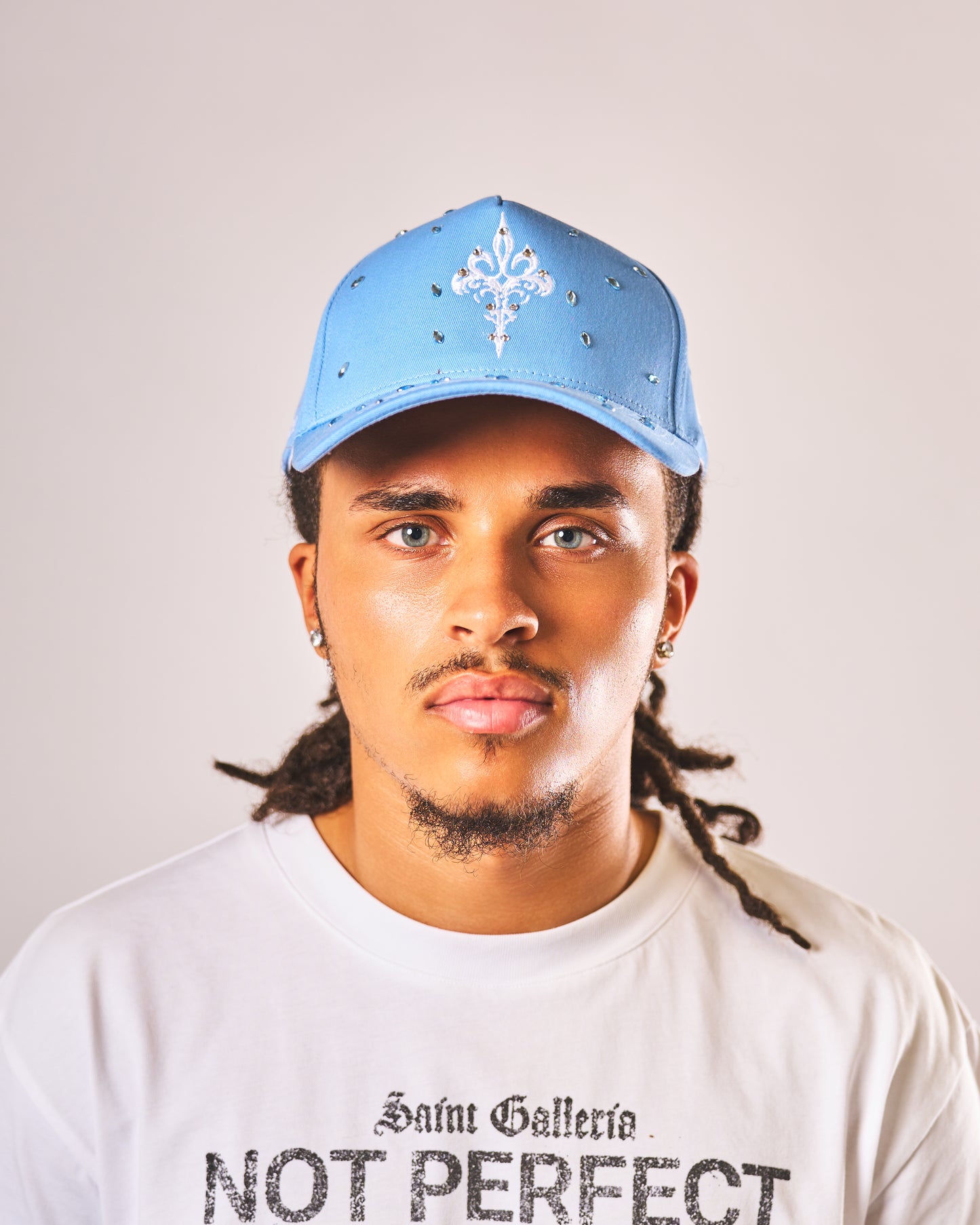 Sainted CELESTIAL blue gemstone hat by Saint Galleria — view 1