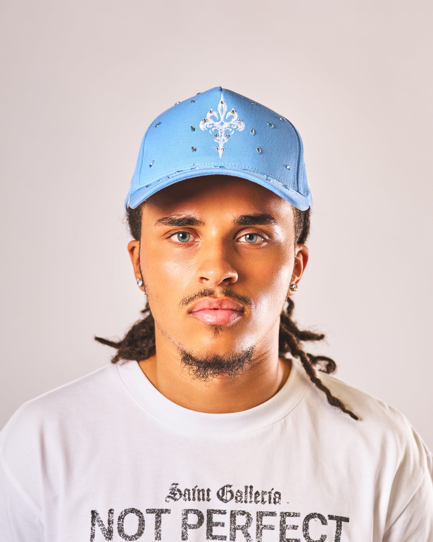 Sainted CELESTIAL blue gemstone hat by Saint Galleria — view 3