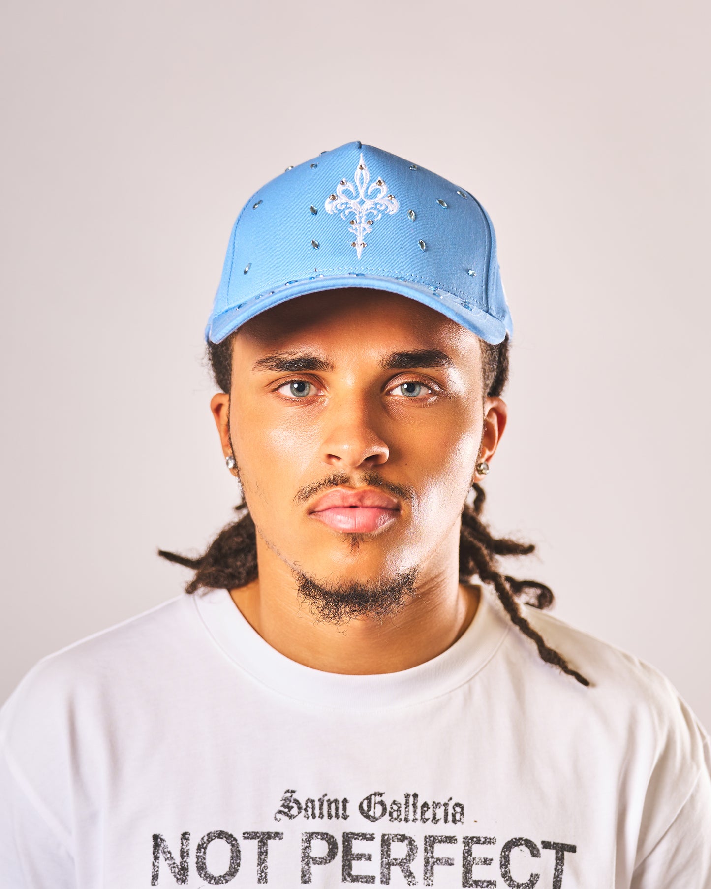 Sainted CELESTIAL blue gemstone hat by Saint Galleria — view 5
