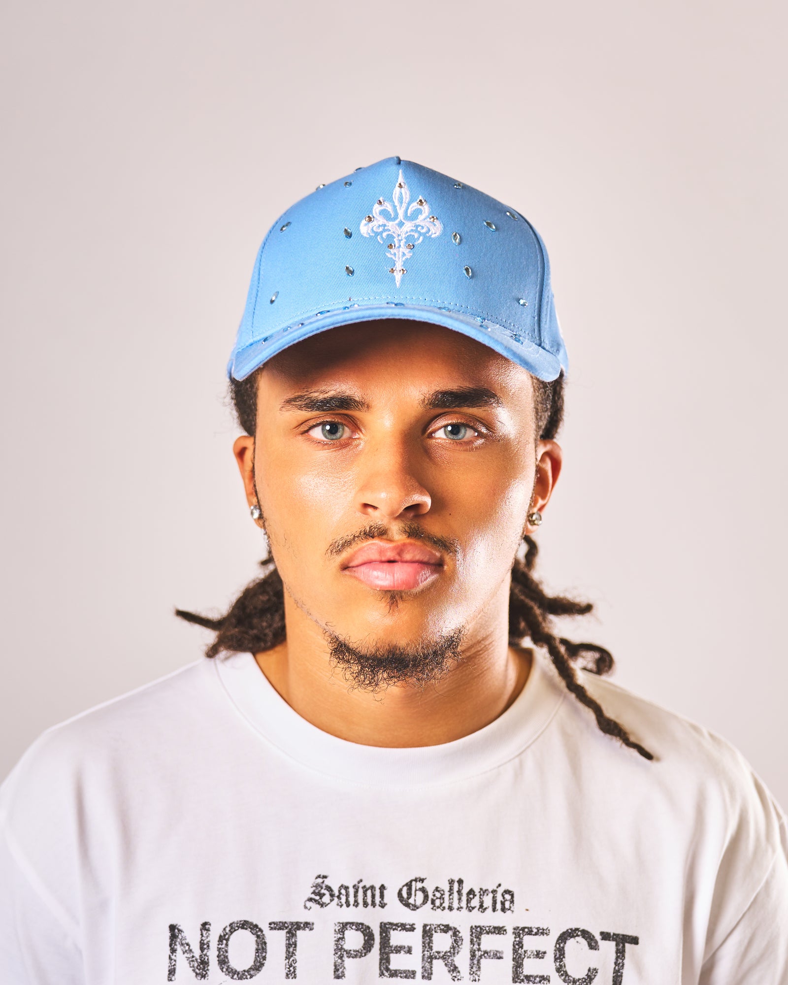 Sainted CELESTIAL blue gemstone hat by Saint Galleria — view 5