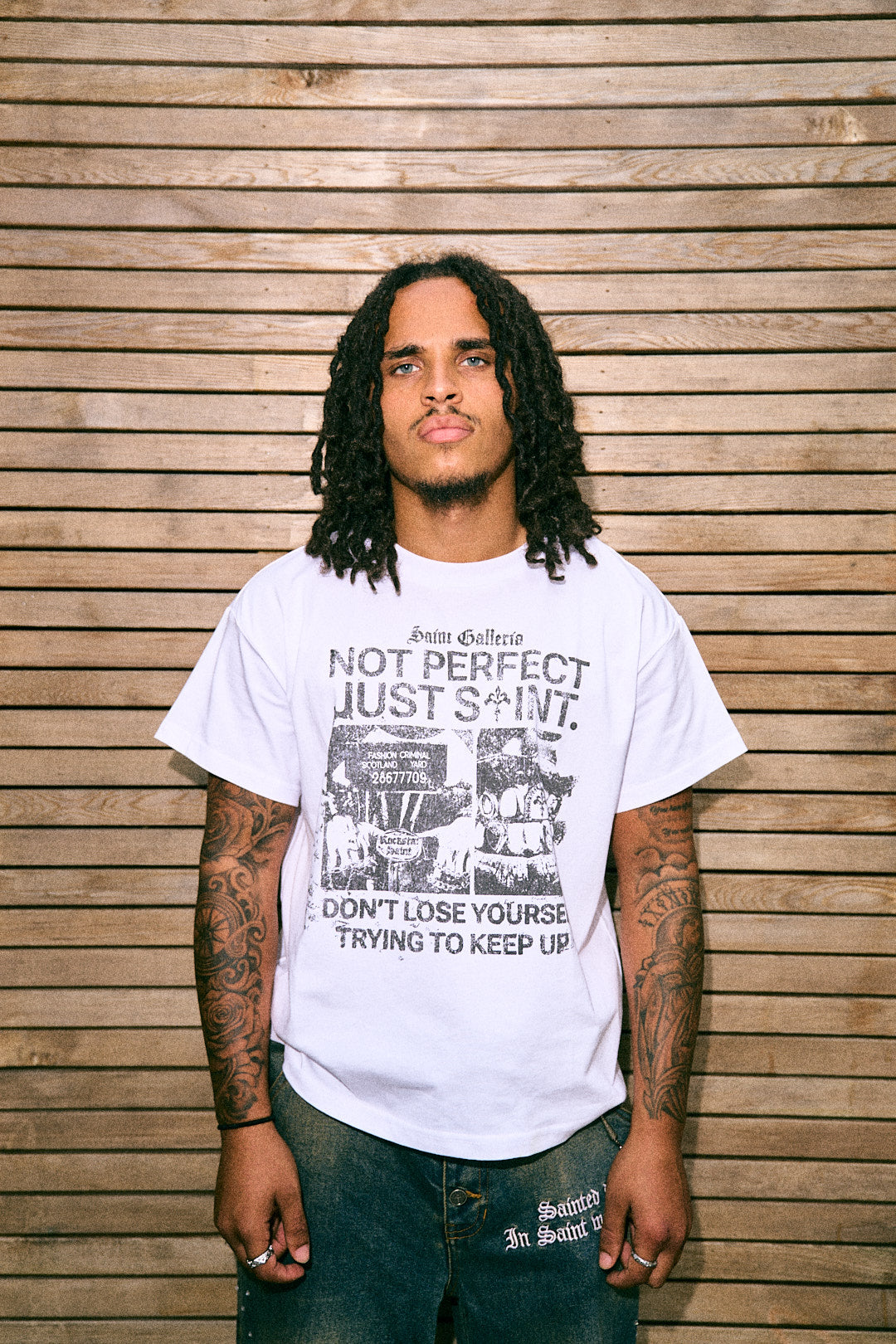 JUST SAINT T SHIRT — additional styling view 3