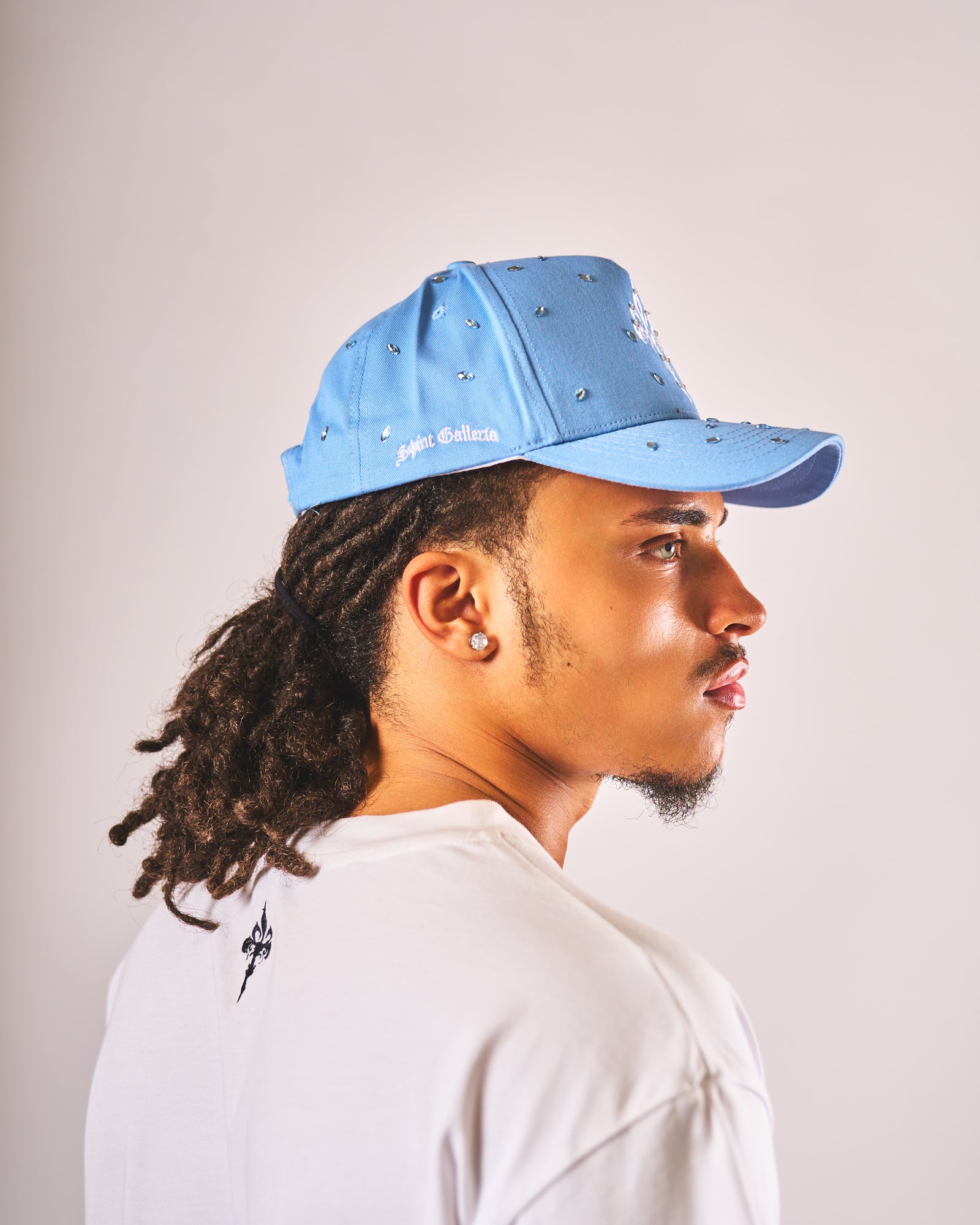 Sainted CELESTIAL blue gemstone hat by Saint Galleria — view 2