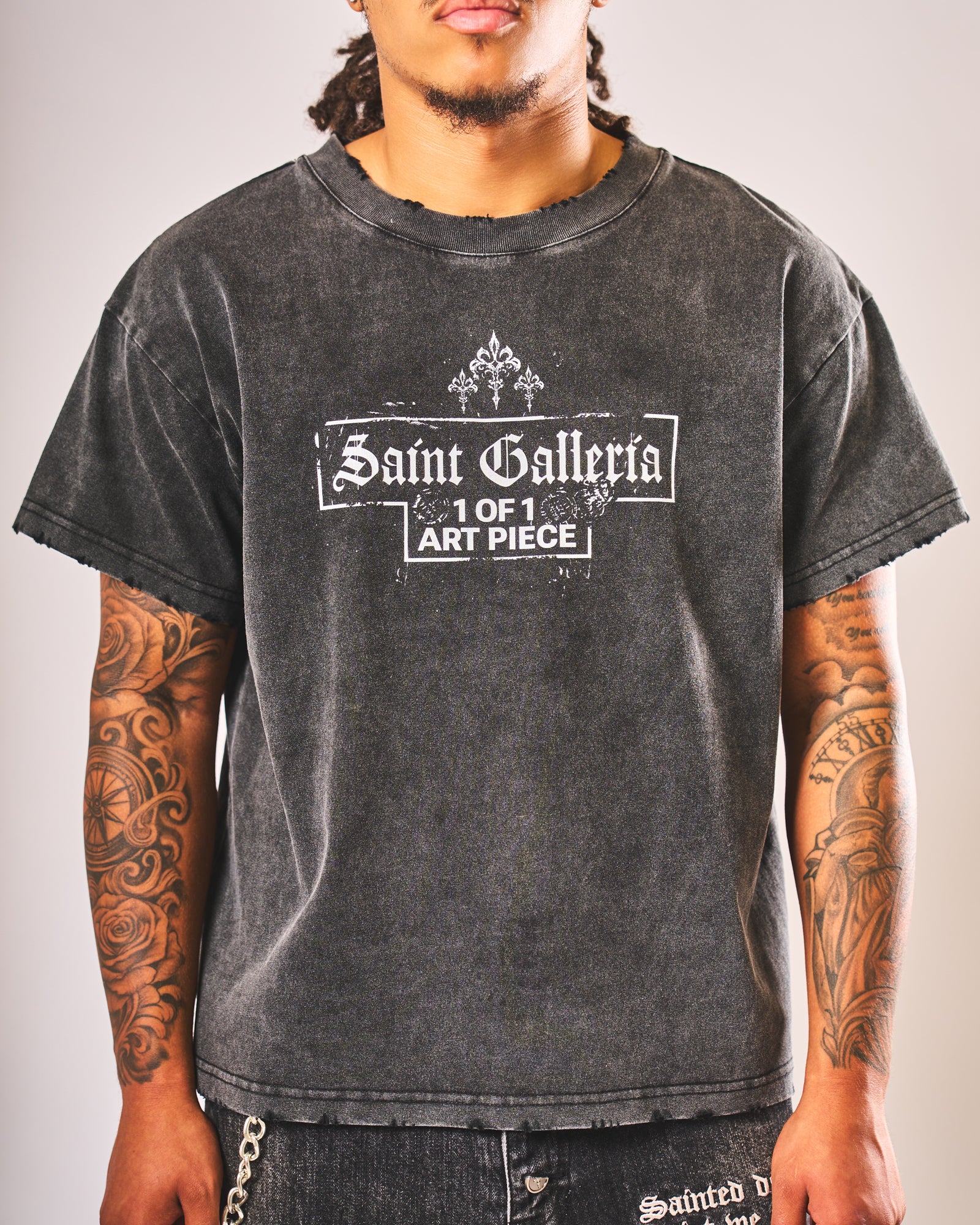 Sainted 1OF1 faded grey t-shirt by Saint Galleria — view 2